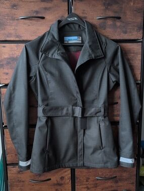 Novara Women's Medium Dark Gray/Black Belted Trench Coat